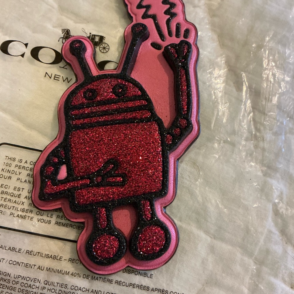 Coach X Keith Haring Robot Bag Charm Rare - Picture 4 of 14
